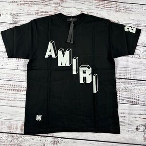 NWT AMIRI Asymmetrical Logo-Print T-Shirt Size Large Mens